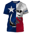 Bluejose Custom Texas Flag Texas Fishing 3D Fish Hook   Long Sleeve  Personalized  Gift