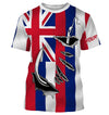 Bluejose Hi Fishing 3D Fish Hook Hawaiian Flag   Quick-Dry Custom Long Sleeves Shirts  Personalized  Gift For Fishing Loversâ 