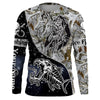 BlueJose Halloween Fish Reaper Skull Ice Fishing Winter Camo Custom Name Long Sleeve
