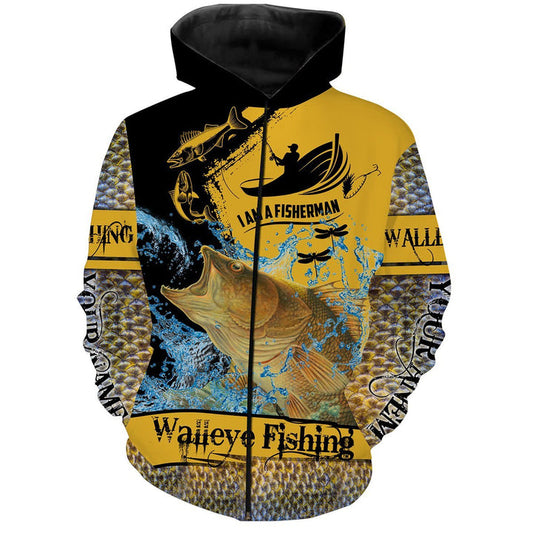 BlueJose I Am A Fisherman Walleye Fishing Custome Name 3D Hoodie