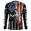 BlueJose Halloween Fish Reaper Skull Fishing American Flag 4Th July Custom Name Fishing Shirts