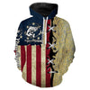 BlueJose Walleye Fishing American Flag Custome Name 3D Hoodie