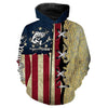BlueJose Walleye Fishing American Flag Custome Name 3D Hoodie