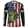 Bluejose Largemouth Bass Fishing American Flag Patriotic Fourth Of July Personalized Fishing Shirts
