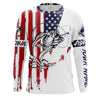 Bluejose Fishing Shirt American Flag Largemouth Bass  For Adult And Kid, Personalized Patriotic Fishing Gifts