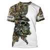 BlueJose Halloween Fishing Fish Grim Reaper Skull Custom Name Long Sleeve Shirts