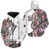 BlueJose Fishing And Hunting Deer And Bass Pink Camo 3D Hoodie