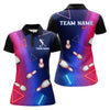 BlueJose Navy Bowling Multicolor Ladies Team Premium Customized Name 3D Shirt For Women