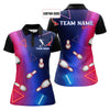 BlueJose Navy Bowling Multicolor Ladies Team Premium Customized Name 3D Shirt For Women