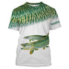 BlueJose Musky Tournament Fishing Customize Name 3D Shirts