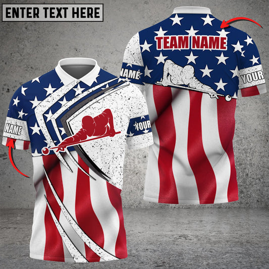 BlueJose Personalized Billiard Ball Flag Player Polo Shirt