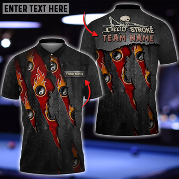 BlueJose Personalized Billiard Ball Skull Player Polo Shirt