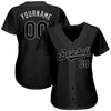 BlueJose Custom Black Black-Gray Authentic Baseball Jersey