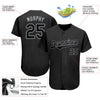 BlueJose Custom Black Black-Gray Authentic Baseball Jersey