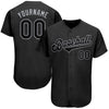 BlueJose Custom Black Black-Gray Authentic Baseball Jersey