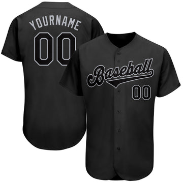 BlueJose Custom Black Black-Gray Authentic Baseball Jersey