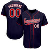 BlueJose Custom Navy Red-White Baseball Jersey