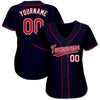 BlueJose Custom Navy Red-White Baseball Jersey