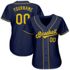 BlueJose Custom Navy Gold Authentic Baseball Jersey