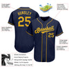 BlueJose Custom Navy Gold Authentic Baseball Jersey