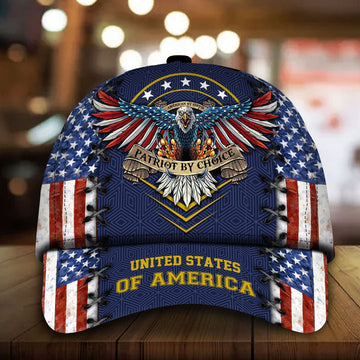 BlueJose Patriotic Eagle Hat, United States Full Printed Multicolors Personalized Cap American Flag Pattern