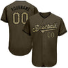 BlueJose Custom Olive Camo-Black Authentic Salute To Service Baseball Jersey