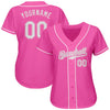 BlueJose Custom Pink White Authentic Baseball Jersey