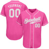 BlueJose Custom Pink White Authentic Baseball Jersey