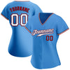 BlueJose Custom Powder Blue White-Red Authentic Baseball Jersey