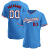 BlueJose Custom Powder Blue White-Red Authentic Baseball Jersey