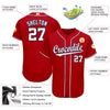 BlueJose Custom Red White-Navy Baseball Jersey