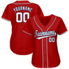 BlueJose Custom Red White-Navy Baseball Jersey