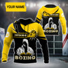 BlueJose Custom Name Yellow Black Boxing 3D Hoodie
